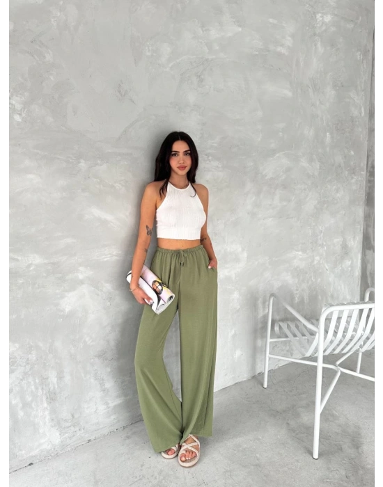 Ayrobin Oversize   Pantalon - Mint Yeşili -