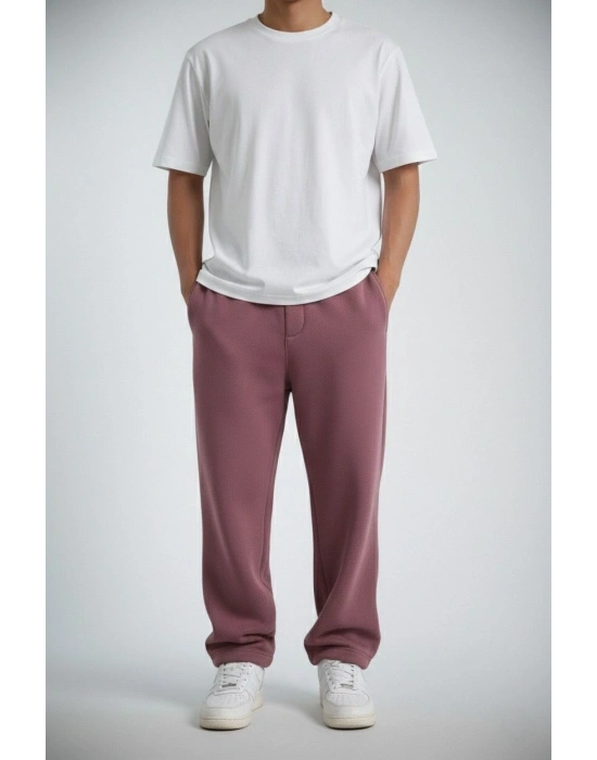 Baggy Alt Eşofman - Gül Kurusu