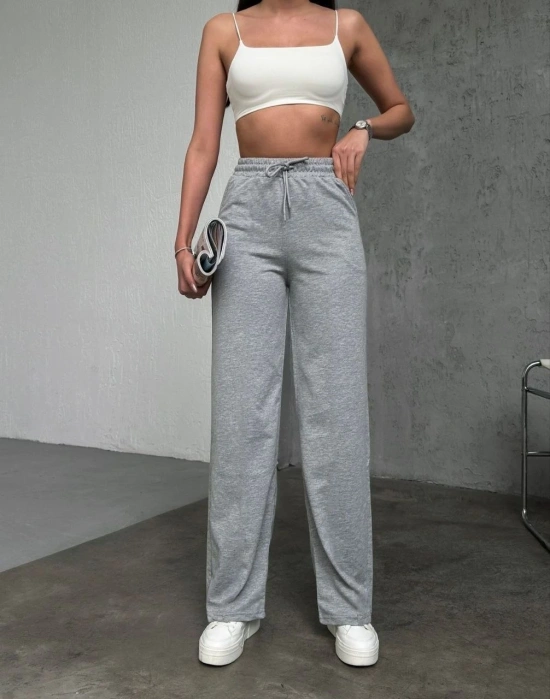 Basic İki İplik Eşofman Pantolon - Gri