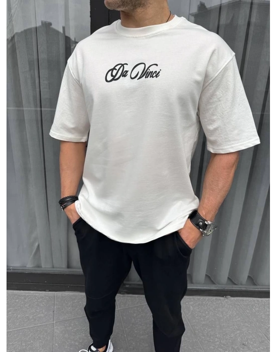 Baskılı Oversize T-Shirt - Beyaz -