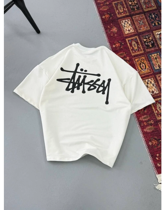 Baskılı Oversize T-shirt - Beyaz -