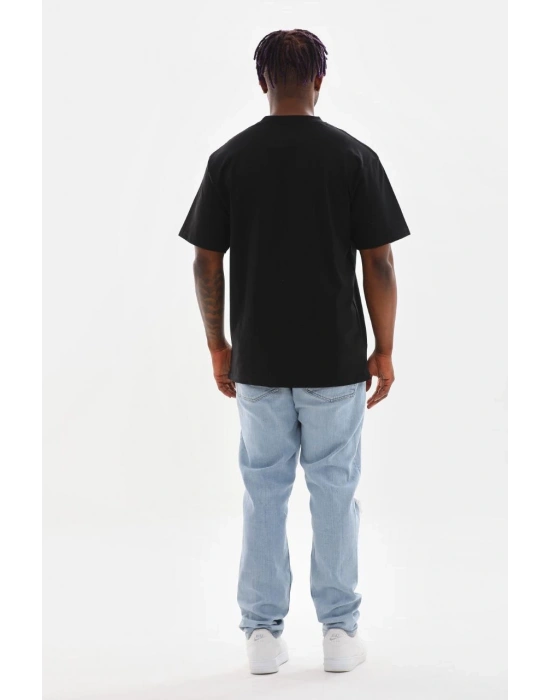 Baskılı Oversize T-Shirt - Siyah -