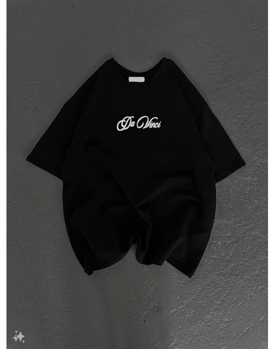 Baskılı Oversize T-Shirt - Siyah -