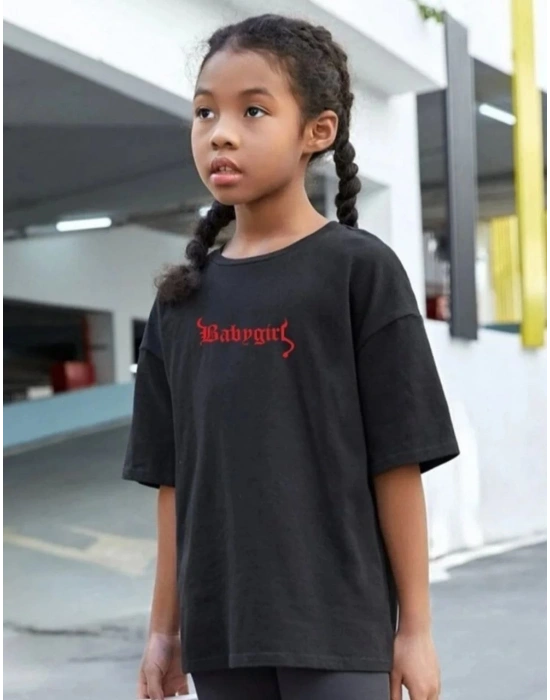 Baskılı T-Shirt - Siyah -