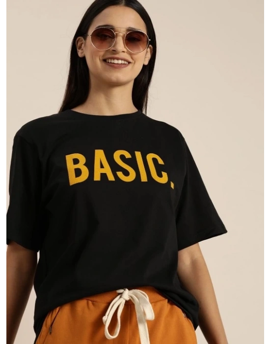 Baskılı   T-shirt - Siyah -