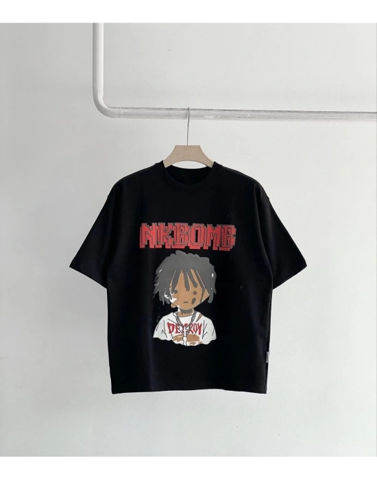 Baskılı T-Shirt - Siyah -