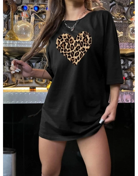 Baskılı   T-shirt - Siyah -