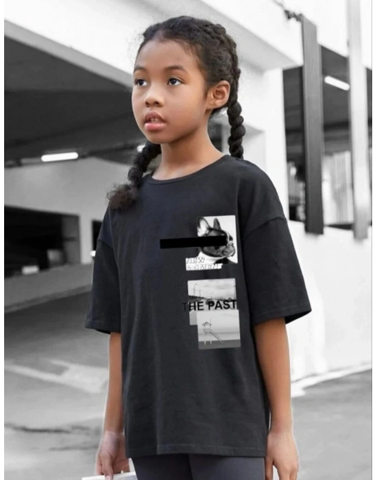 Baskılı T-Shirt - Siyah -