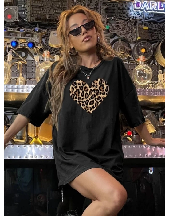 Baskılı   T-shirt - Siyah -