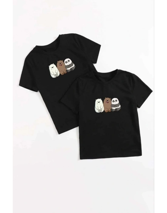 Baskılı T-Shirt - Siyah -