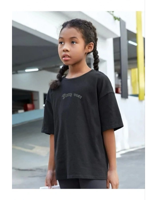 Baskılı T-Shirt - Siyah -