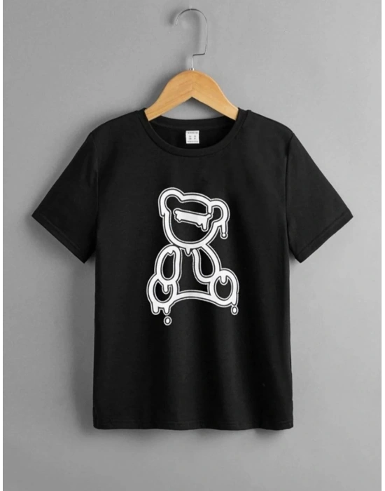 Baskılı T-Shirt - Siyah -