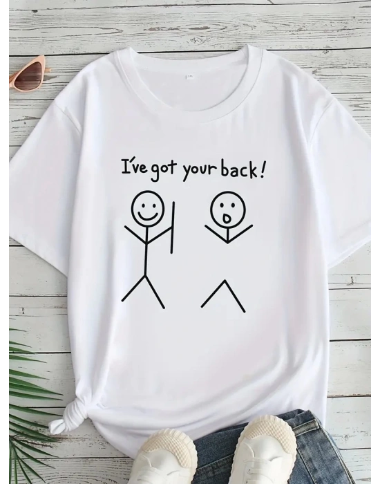 Beyaz Ive Got Your Back Günlük Giyim Tişört- Beyaz -