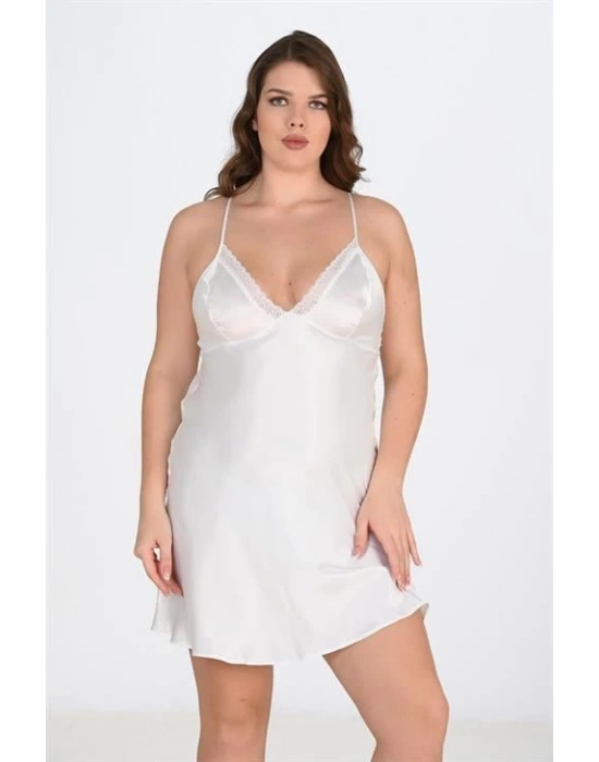 Bicomi 2li Beyaz-Pembe Sabahlık Takımı Bigsize 6210