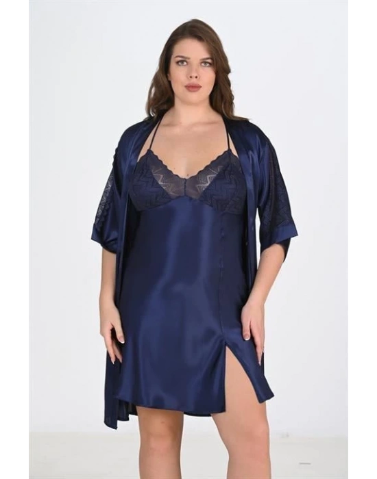 Bicomi 2li Lacivert Sabahlık Takımı Bigsize 6215