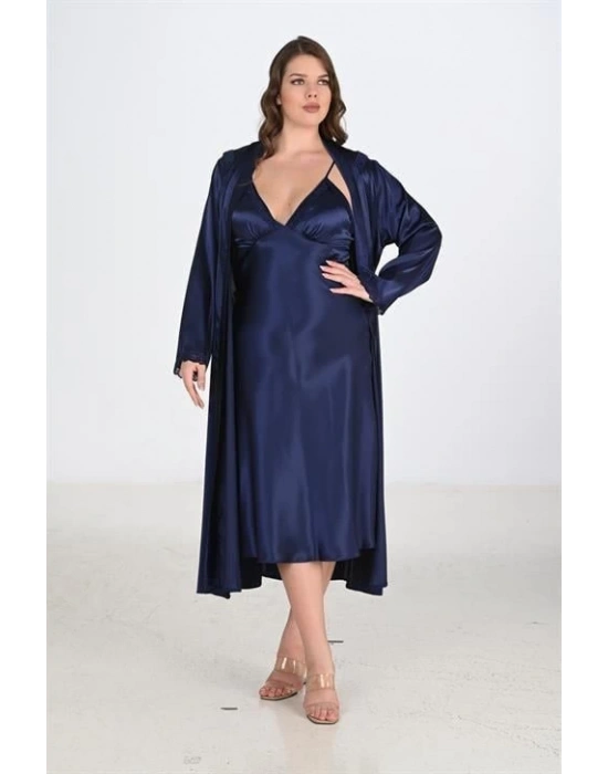 Bicomi 2li Lacivert Sabahlık Takımı Bigsize 6225