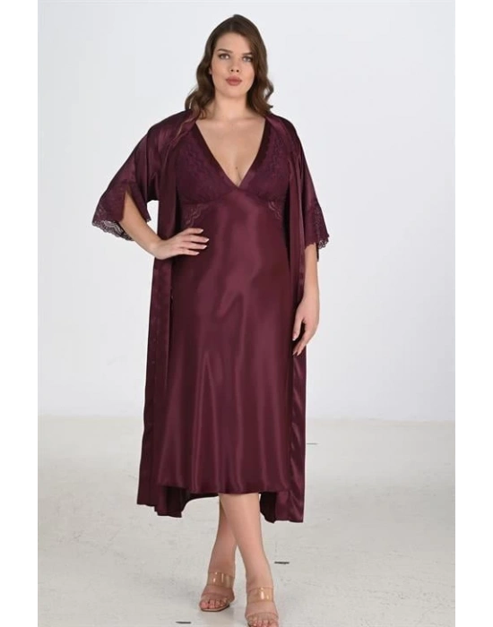 Bicomi 2li Mürdüm Sabahlık Takımı Bigsize 6223