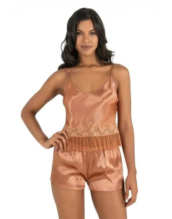 Bicomi Bakır Saten Şort Takımı 9209