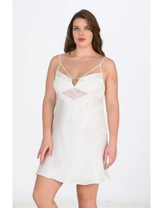 Bicomi Büyük Beden Ekru Gecelik 2100