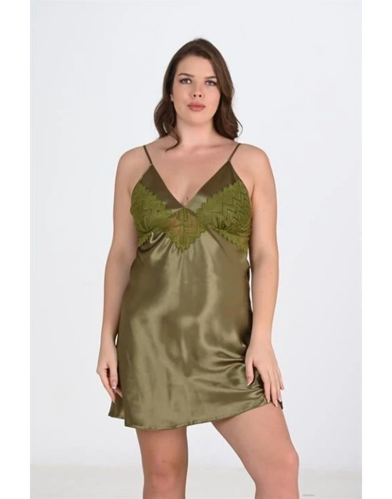 Bicomi Büyük Beden Haki Gecelik 2104