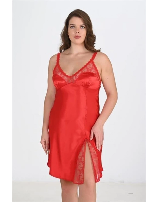 Bicomi Büyük Beden Kırmızı Gecelik 2102