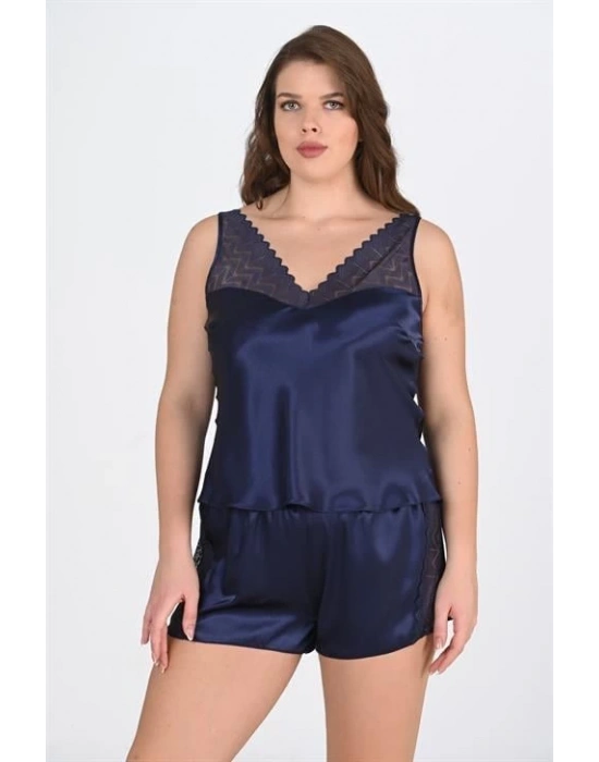 Bicomi Büyük Beden Lacivert Şort Takımı
