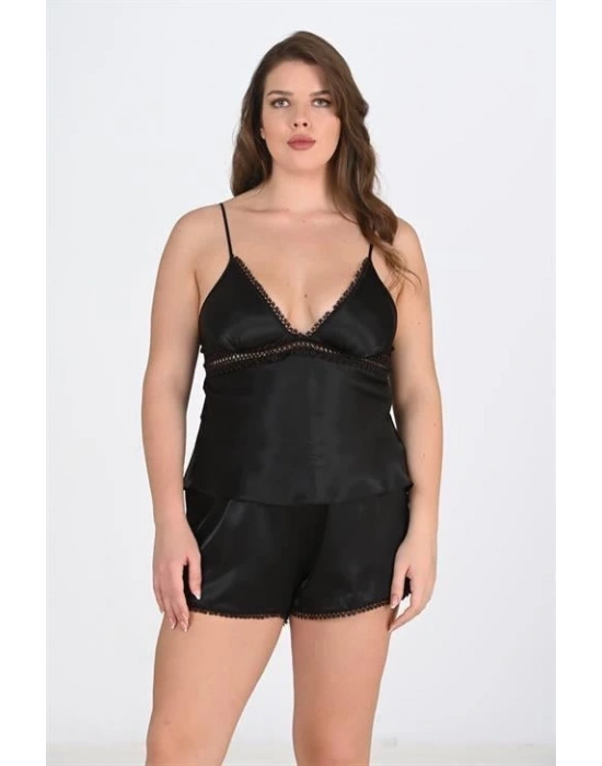 Bicomi Büyük Beden Siyah Şort Takımı