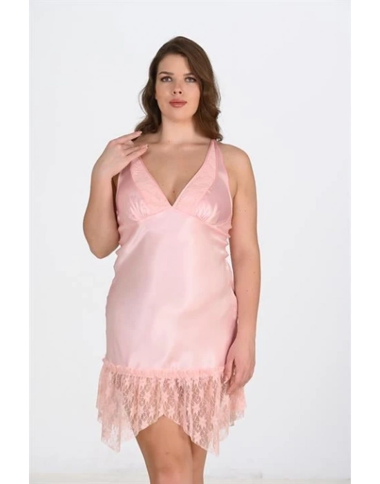 Bicomi Büyük Beden Somon Gecelik 2112