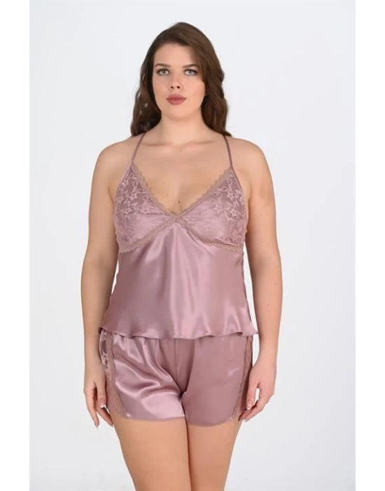 Bicomi Büyük Beden Vizon Şort Takımı