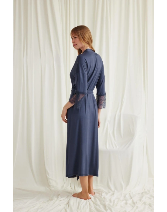 Bicomi Dantelli ve Kuşaklı Sabahlık