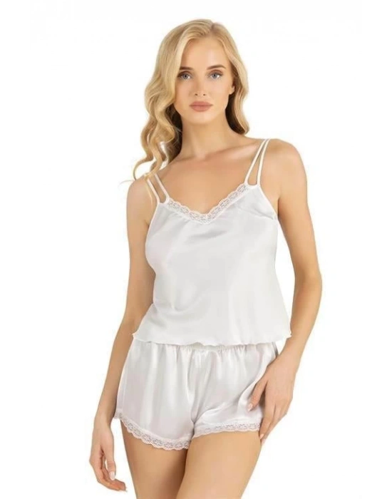 Bicomi Ekru Saten Şort Takımı 9210