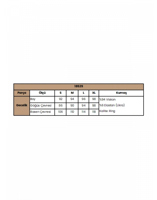Bicomi Kolu Omzu ve Yakası Dantelli Önü Düğmeli Gecelik