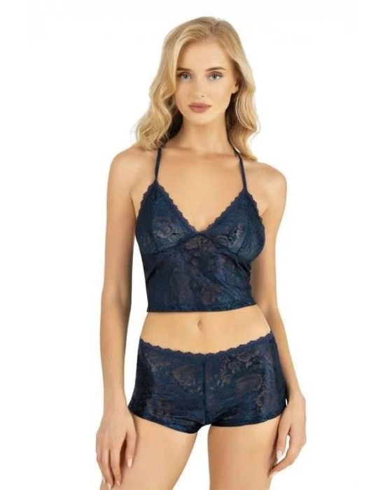 Bicomi Lacivert Saten Şort Takımı 9222