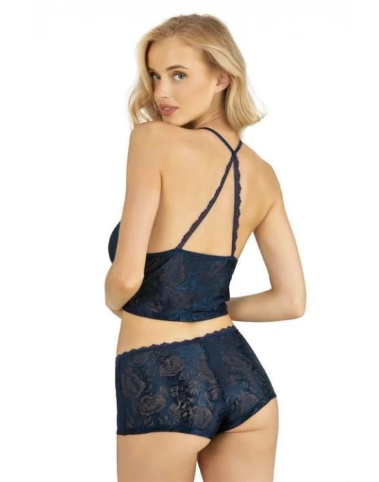 Bicomi Lacivert Saten Şort Takımı 9222