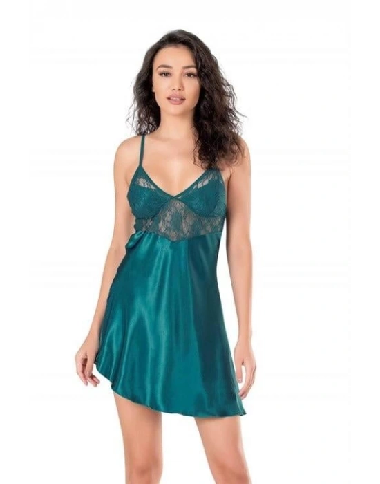 Bicomi Petrol Kısa Saten Gecelik 8100