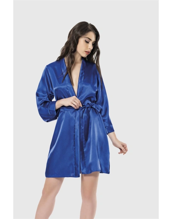 Bicomi Saks Kısa Saten Sabahlık