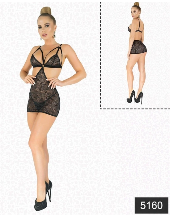 Bicomi Simli Likralı Dantel Babydoll