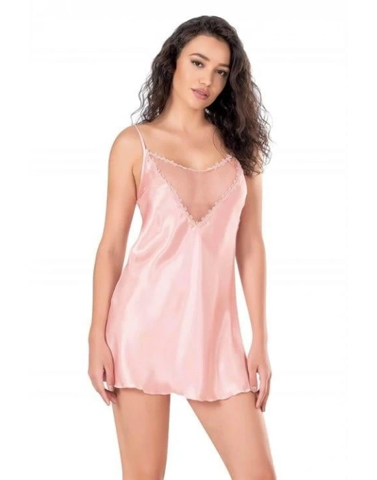 Bicomi Somon Kısa Saten Gecelik 8111