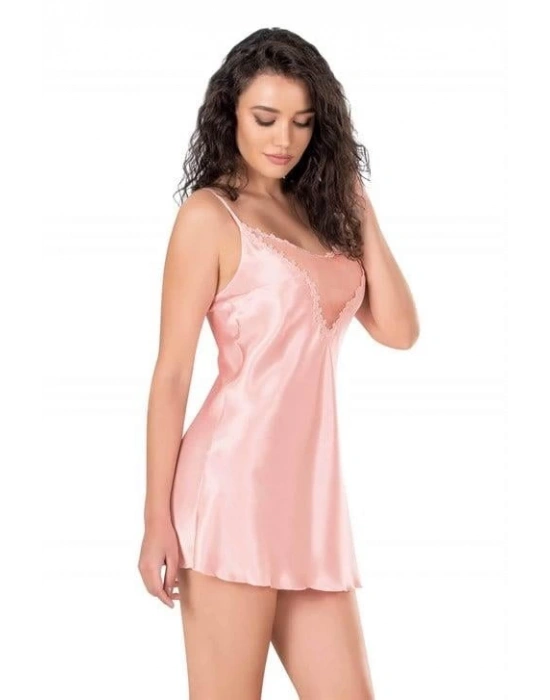 Bicomi Somon Kısa Saten Gecelik 8111