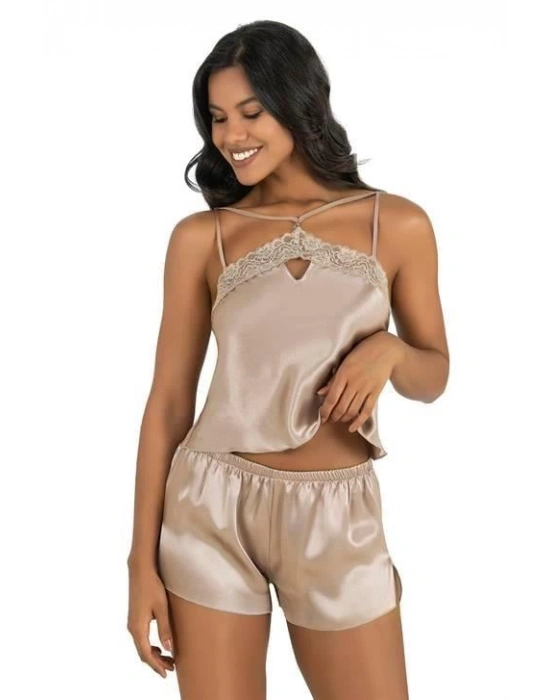 Bicomi Taş Saten Şort Takımı