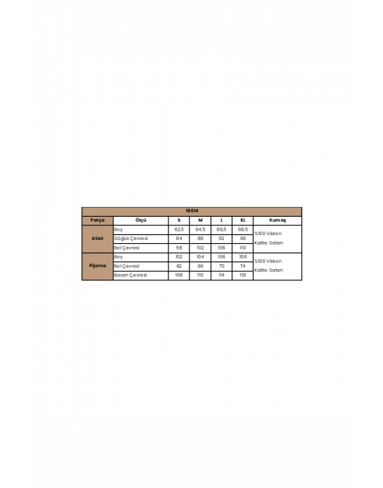 Bicomi Viskon Dantelli ve Dekolteli Saten Pijama Takımı