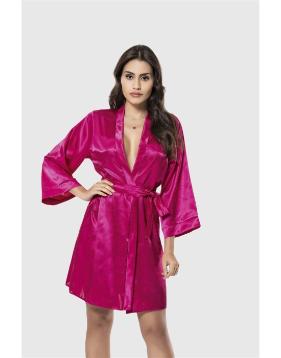 Bicomi Vişne Kısa Saten Sabahlık