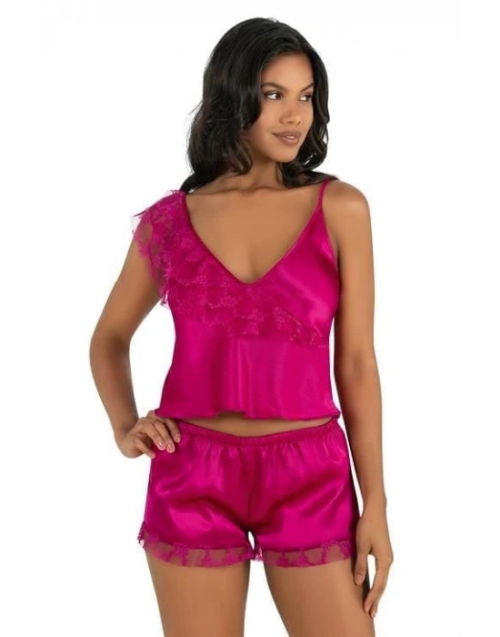 Bicomi Vişne Saten Şort Takımı 9205