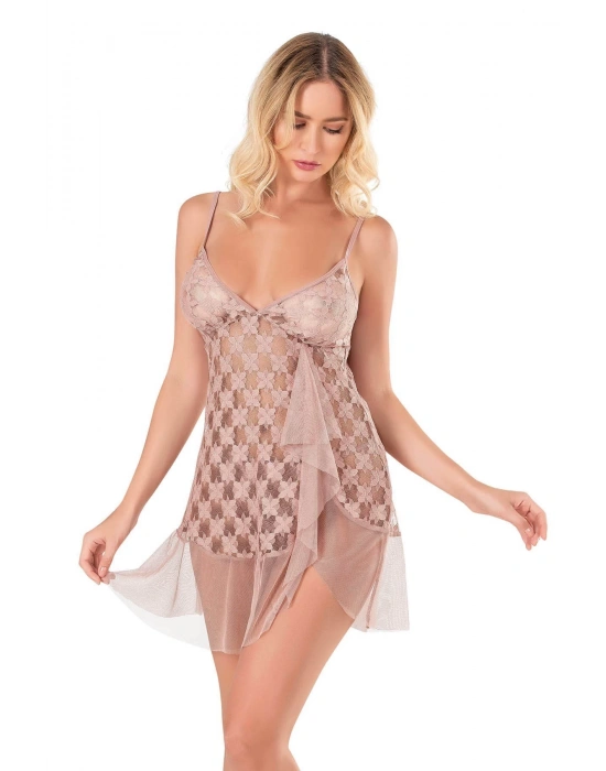 Bicomi Vizon Kısa Tül Gecelik