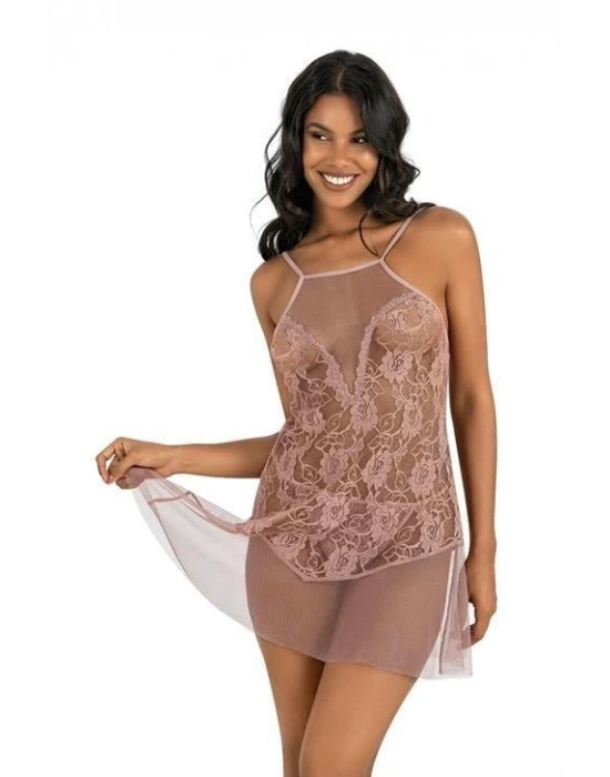 Bicomi Vizon Kısa Tül Gecelik 4227