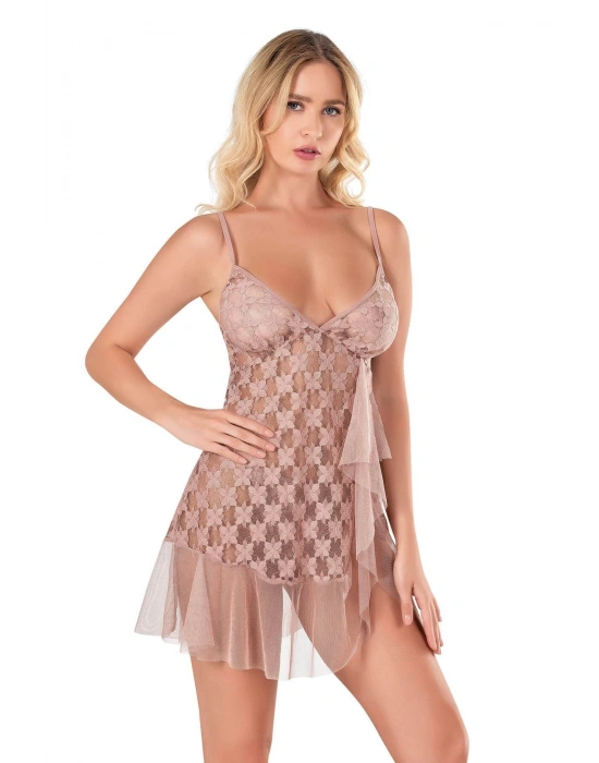 Bicomi Vizon Kısa Tül Gecelik