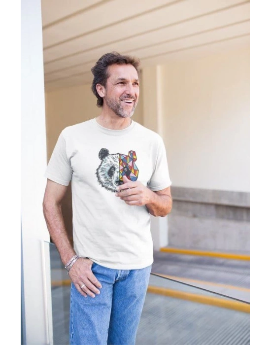 Bisiklet Yaka Baskılı Oversize T-Shirt - Beyaz -