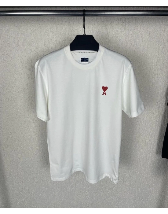 Bisiklet Yaka Baskılı Oversize T-Shirt - Beyaz -