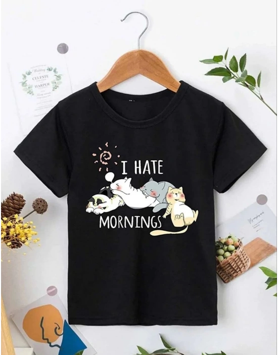 Bisiklet Yaka Baskılı T-Shirt - Siyah -