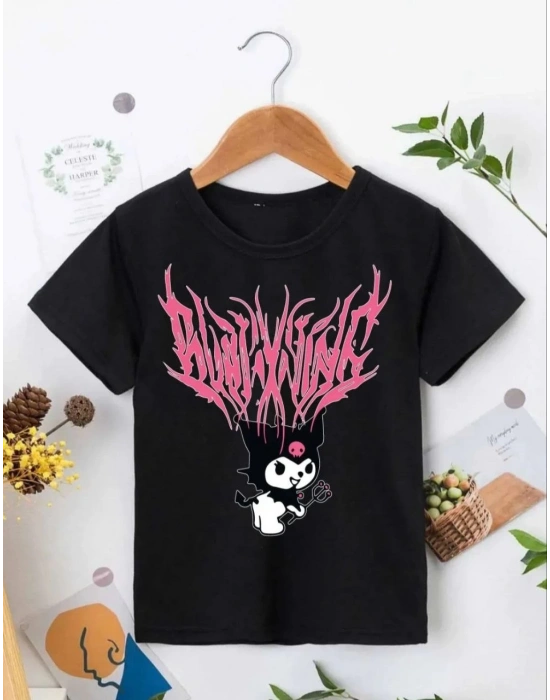 Bisiklet Yaka Baskılı T-Shirt - Siyah -